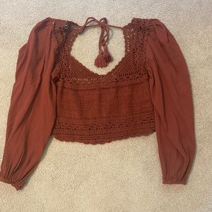 free people boho crochet top!